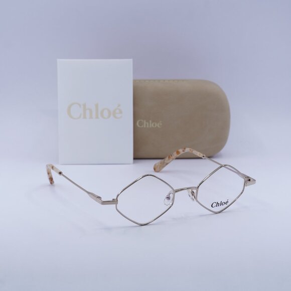 Chloe CE2158 780 Geometric Eyeglasses 46mm - Rose Gold - Picture 4 of 7